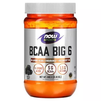 Пищевая добавка NOW Foods Sports BCAA Big 6, натуральный виноград