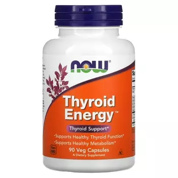 Пищевая Добавка NOW Foods Thyroid Energy, 90 капсул