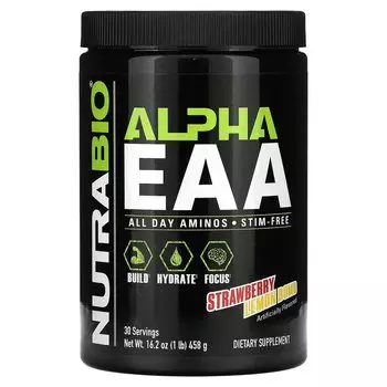 Добавка NutraBio Alpha EAA клубнично-лимонная бомба, 458 г