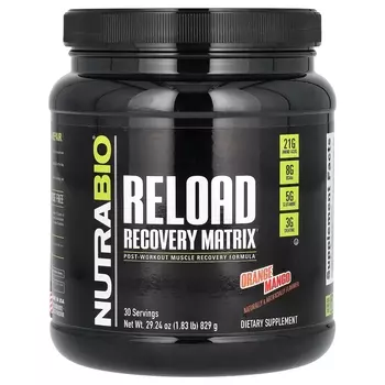 Добавка NutraBio Reload Recovery Matrix апельсин и манго, 829 г