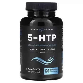 Пищевая добавка NutraChamps 5-HTP, 200 мг, 120 растительных капсул