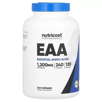 Добавка Nutricost Performance EAA 1200 мг, 240 капсул (600 мг на капсулу)