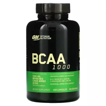 Добавка Optimum Nutrition BCAA 1000, 200 капсул