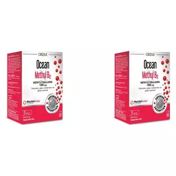 Пищевая добавка Orzax Ocean Methyl B12 Methylcobalamin 1000 мкг, 2 упаковки по 5 мл