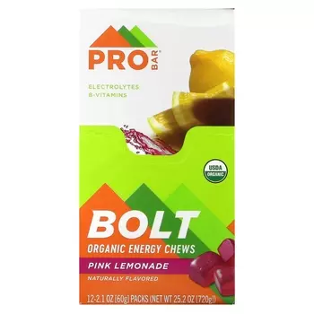 Добавка ProBar Bolt Organic Energy со вкусом лимонада, 12 пакетиков по 60 г