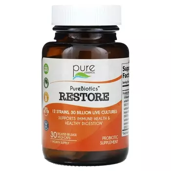 Пищевая добавка PureBiotics Restore для иммунитета, 30 растительных капсул