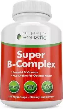 Добавка Purely Holistic Super B-Complex, 180 капсул