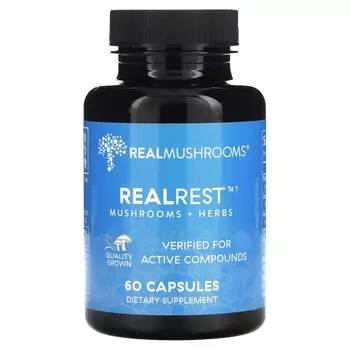Добавка Real Mushrooms RealRest, грибы и травы, 60 капсул