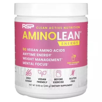 Добавка RSP Nutrition AminoLean Energy розовый лимонад, 246 г