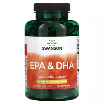 Добавка Swanson EPA и DHA с лимоном, 120 мягких таблеток
