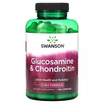 Добавка Swanson Глюкозамин-хондроитин, 200 капсул