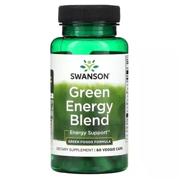Пищевая добавка Swanson Green Energy Blend, 60 растительных капсул