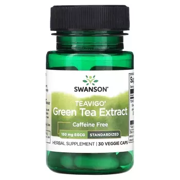 Пищевая добавка Swanson Экстракт зеленого чая Teavigo 150 мг, 30 растительных капсул