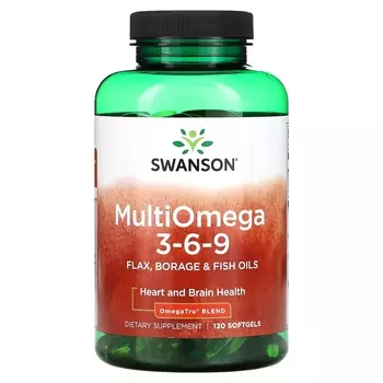 Пищевая добавка Swanson MultiOmega 3-6-9, 120 мягких таблеток
