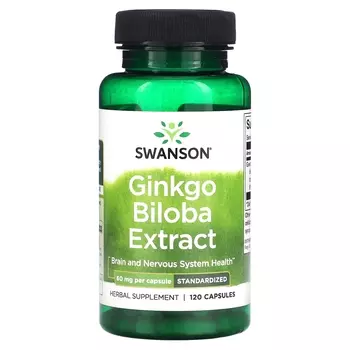 Добавка Swanson с экстрактом гинкго билоба, 120 капсул