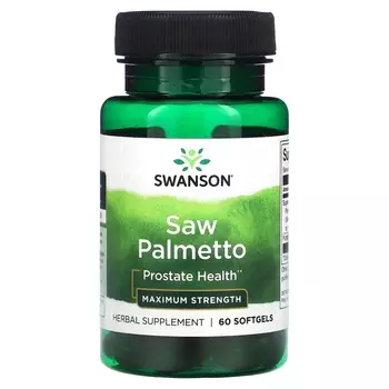 Пищевая добавка Swanson Saw Palmetto максимальная сила, 60 мягких таблеток