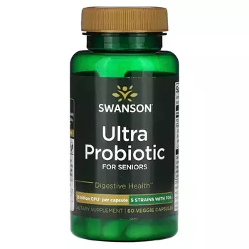 Пищевая добавка Swanson Ультрапробиотик для пожилых людей 15 миллиардов КОЕ, 60 растительных капсул