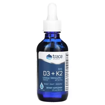 Добавка Trace Minerals Ionic D3 + K2, 59 мл