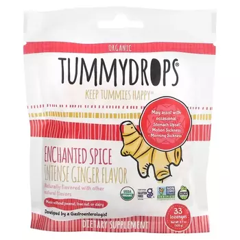 Добавка Tummydrops Organic Enchanted Spice Intense Ginger, 33 пастилки