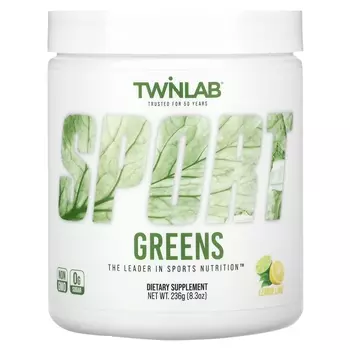 Добавка Twinlab Sport Greens лимон и лайм, 236 г