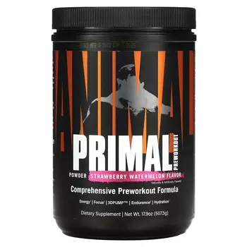 Добавка Universal Nutrition Animal Primal Powder перед тренировкой, клубника / арбуз, 507,5 г
