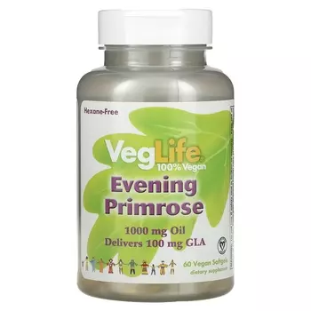 Добавка VegLife Evening Primrose, 60 веганских мягких таблеток
