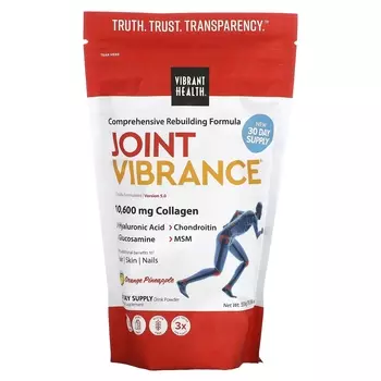 Пищевая добавка Vibrant Health Joint Vibrance со вкусом апельсина и ананаса, 555 г