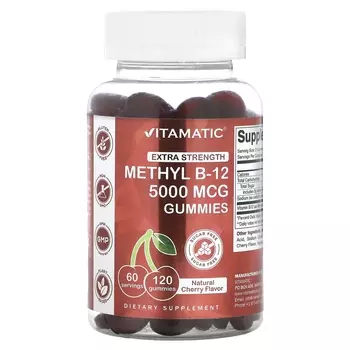 Добавка Vitamatic Mmethyl B-12 с натуральной вишней, 120 жевательных таблеток