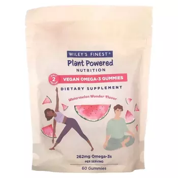 Добавка Wiley's Finest Plant Powered Nutrition с омега-3 арбузным чудом, 60 жевательных конфет