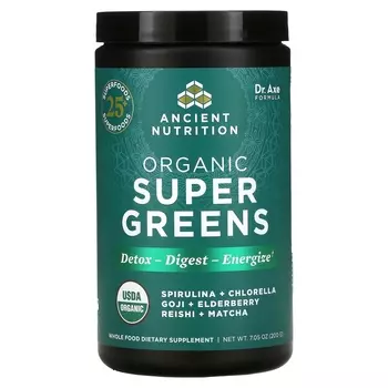 Dr. Axe / Ancient Nutrition Super Greens, 200 г