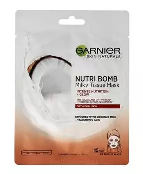 Питательная и осветляющая тканевая маска Nutri Bomb, 1 шт. Garnier, Skin Naturals