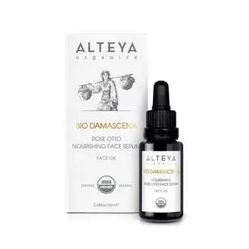 Питательная сыворотка для лица с розой, Rose Otto Nourishing Face Serum, 20 мл Bio Damascena, Alteya Organics, inna