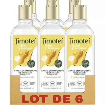 Питательный женский кондиционер с органическим маслом арганы и цветками жасмина для сухих и тусклых волос 300 мл - Упаковка из 6 шт Timotei