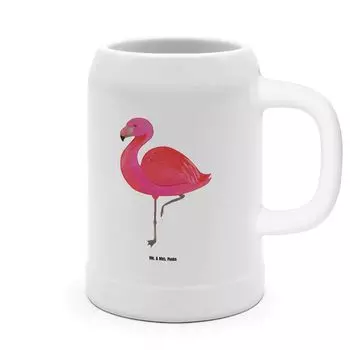 Пивная кружка Mr. & Mrs. Panda Flamingo Classic - Белый - Подарок, 5 л, Пивные кружки, Steinsteins, 0, Pride, Розовый, Пивная кружка Керамическая посуда, для меня, меня, великолепная