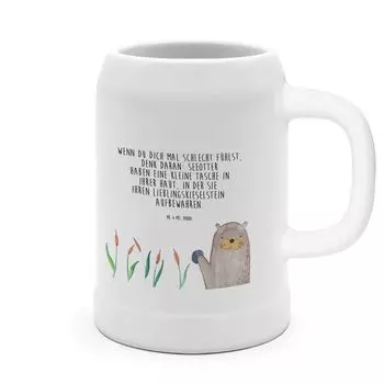 Пивная кружка Mr. & Mrs. Panda, кружка с выдрой — белая — подарок, Otter Sea Otter Sea Otter, 500 мл, Выдра, Приветствие, керамическая посуда для пивной кружки, 0, растения, пивные кружки, морская выдра, белый