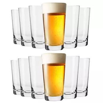 Пивные бокалы KIAPPO - Бокалы и питьевая посуда - Набор стаканов - Подарки для мужчин - Прозрачное стекло - Хрустальные бокалы - Стакан для хранения - Пшеничные стаканы - Можно мыть в посудомоечной машине - Пивной бокал 530 мл, 12 шт