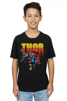Пиксельная футболка Тора Marvel, черный