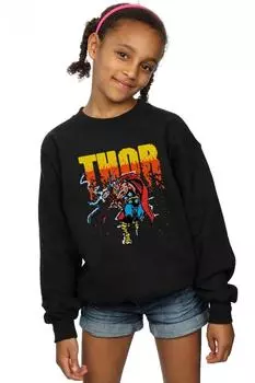Пиксельная толстовка Thor Marvel, черный