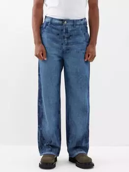 Пиксельные широкие джинсы LOEWE, синий