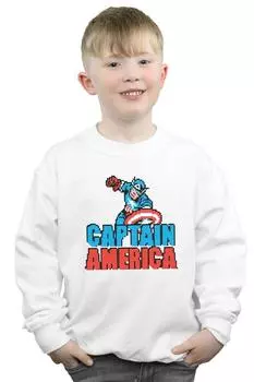 Пиксельный свитшот «Капитан Америка» Marvel, белый