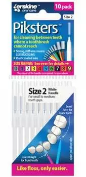Пикстеры, Зубные щетки м/з размер 2, Белый, 10 шт., inna
