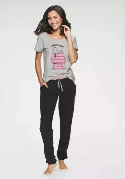 Пижама "Арахис" (2 шт.), с принтом "Снупи" Peanuts, розовый