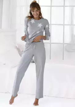 Пижама Аризона (2 шт.), в пестром виде со звездами Arizona, серый
