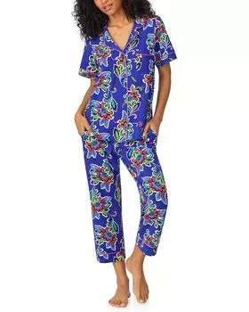 Пижама Bedhead PJs Bedhead PJs x Trina Turk Long Sleeve Cotton Knit Short Sleeve Pajama Set, цвет Paisley Flower