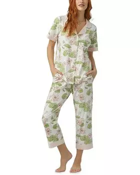 Пижама Bedhead PJs Short Sleeve Cropped, цвет Lily Pond