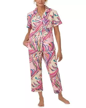 Пижама Bedhead PJs Trina Turk x Bedhead Short Sleeve Cropped, цвет Vintage Tulip