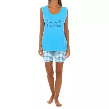 Пижама без рукавов I love his kl45201 женская Kisses And Love, синий