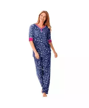 Пижама больших размеров с принтом Henley Dreams & Co., мультиколор