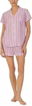 Пижама-боксер с короткими рукавами LAUREN Ralph Lauren, цвет Pink Stripe