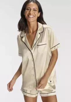 Пижама Bruno Banani (2 шт.), с контрастной окантовкой, кремовый